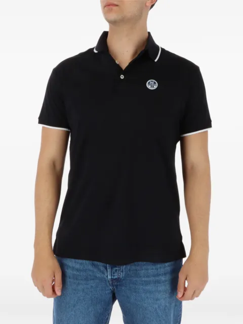 North Sails tipped-collar logo-patch polo shirt