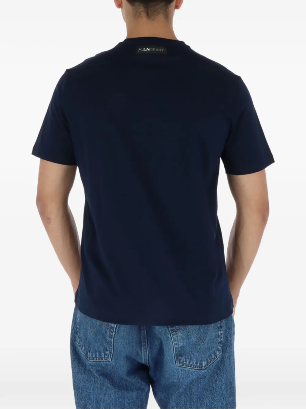 Plein Sport tiger-head logo-print T-shirt Blauw