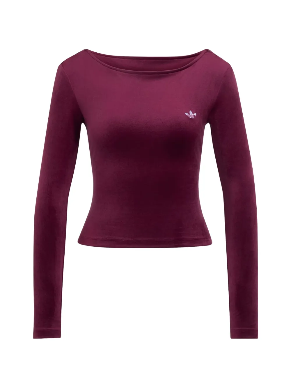 adidas Essentials velour scooped back longsleeve T-shirt - Rot