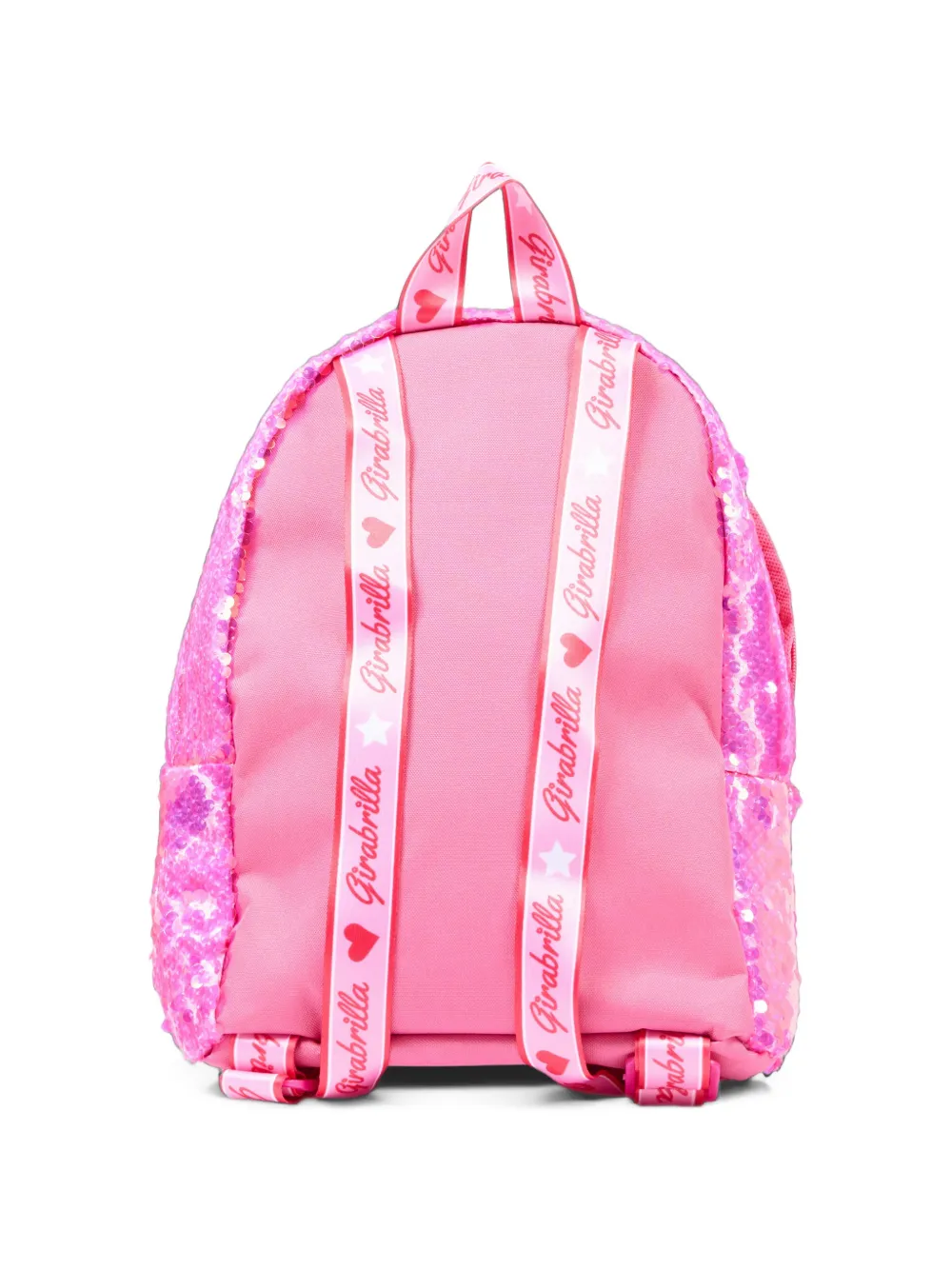 Girabrilla sequin-embellished heart-patch backpack Roze