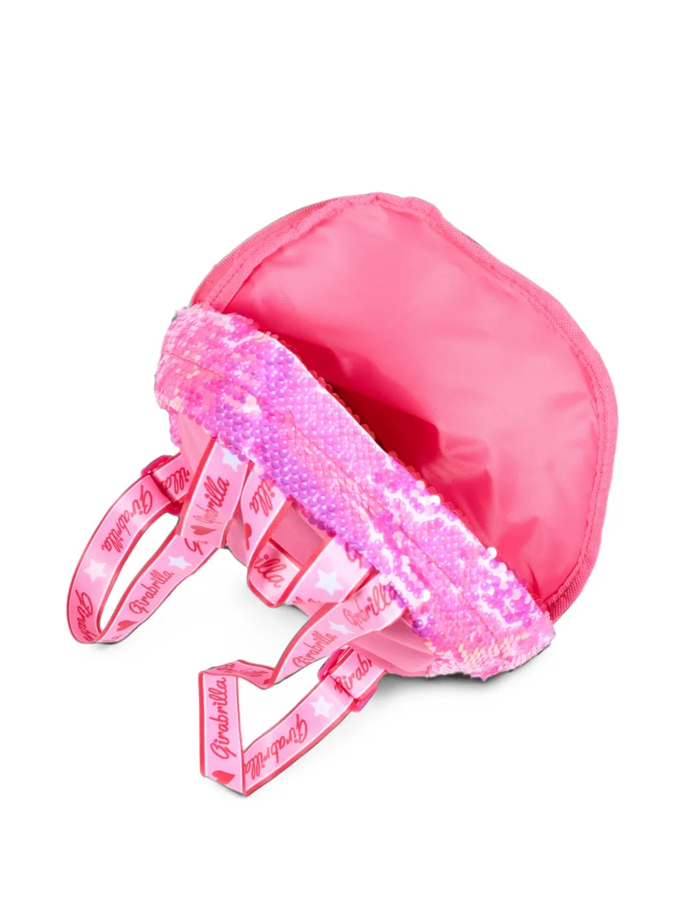 Girabrilla sequin-embellished heart-patch backpack Roze