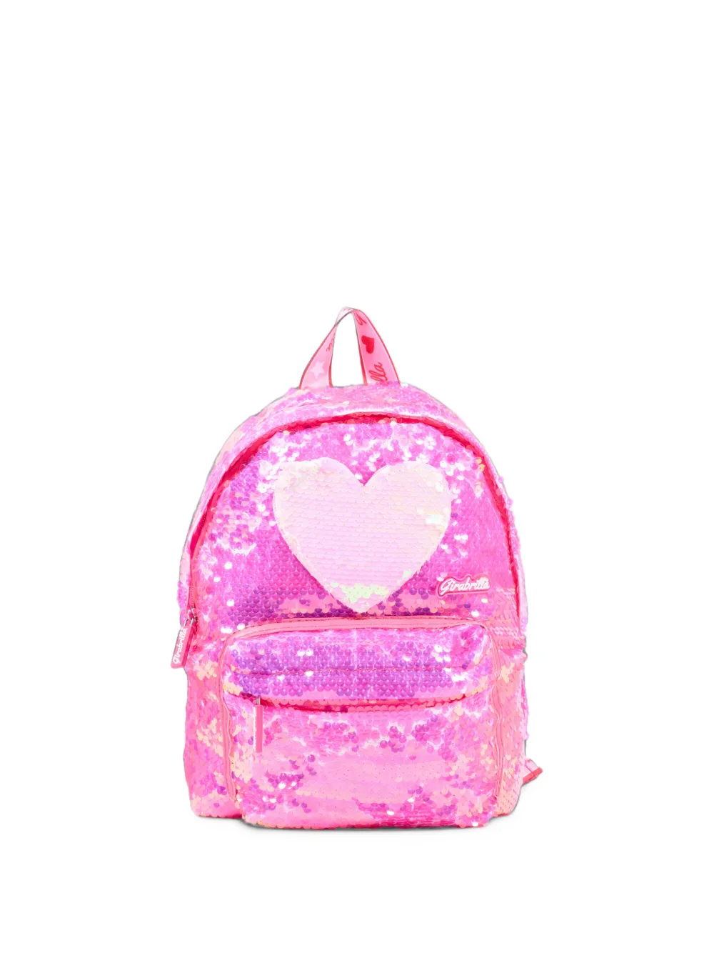 Girabrilla sequin-embellished heart-patch backpack - Rosa