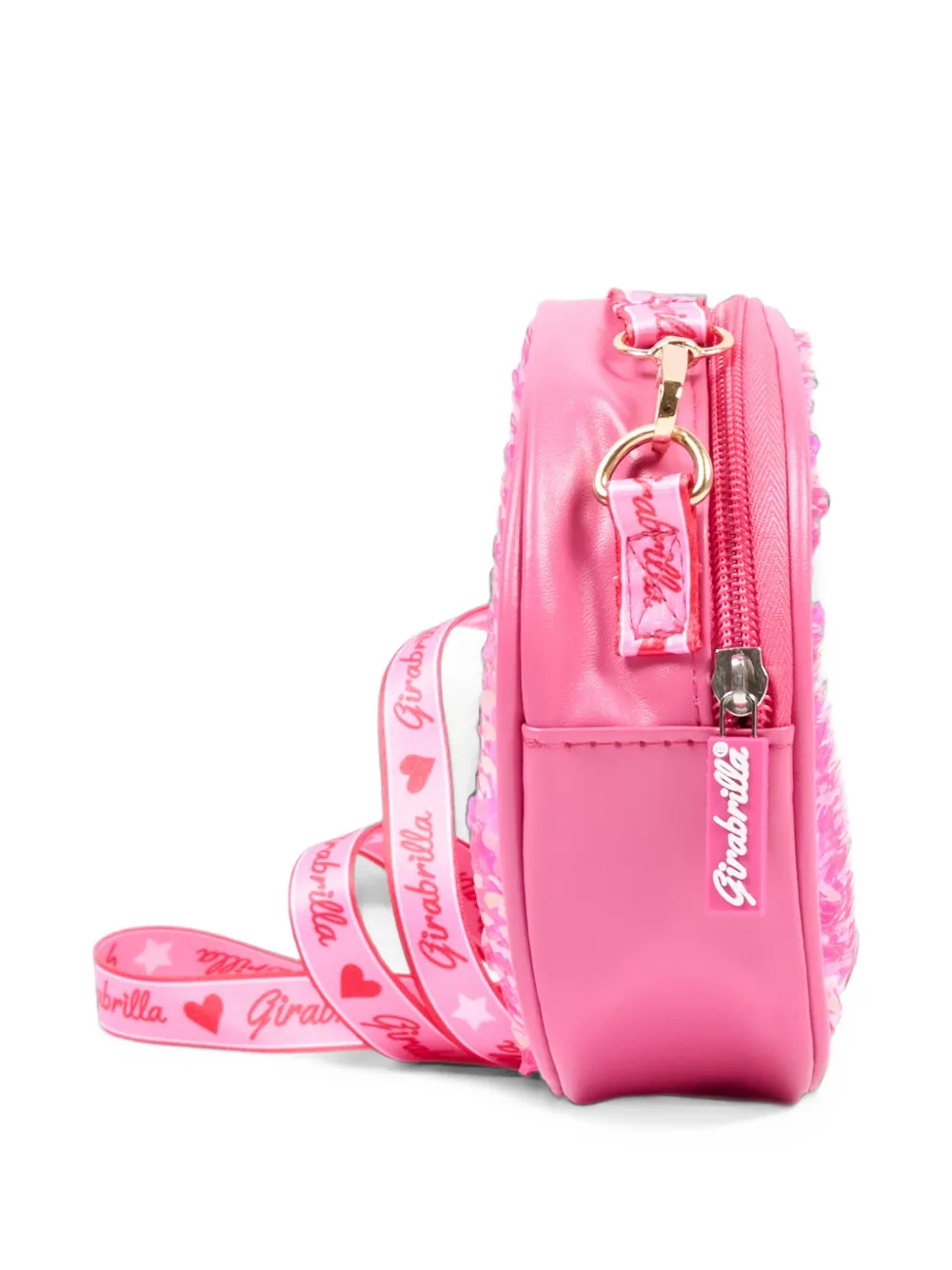Girabrilla sequin-embellished heart-motif shoulder bag Roze