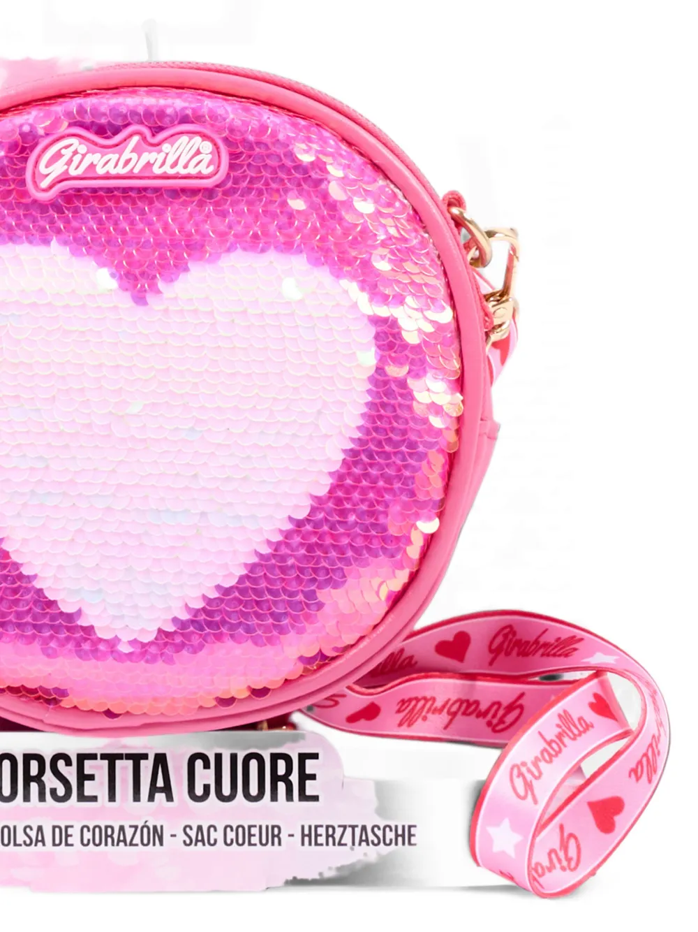 Girabrilla sequin-embellished heart-motif shoulder bag Roze