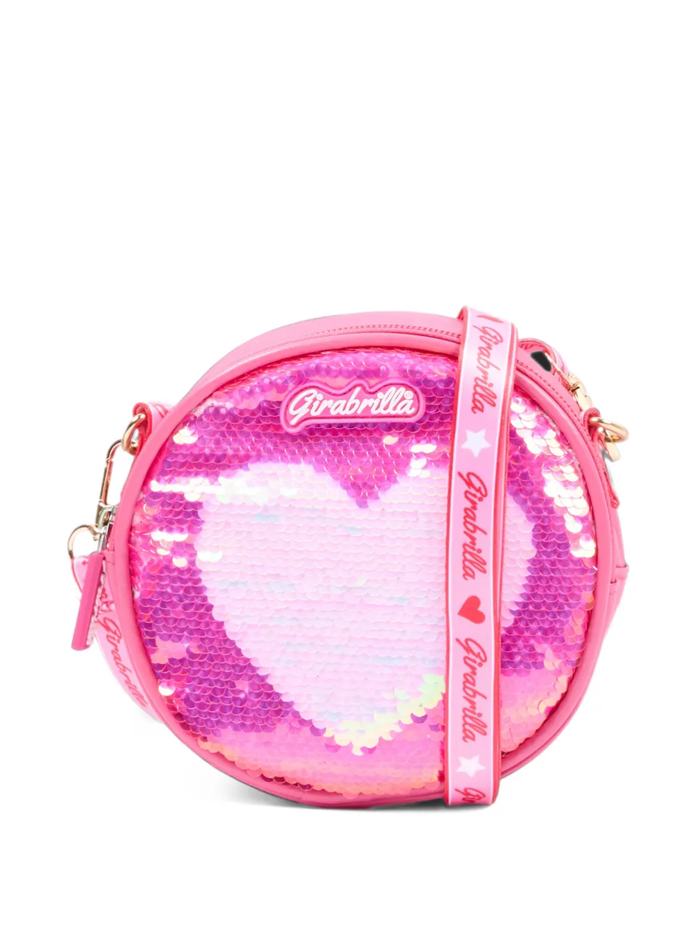 Girabrilla sequin-embellished heart-motif shoulder bag Roze