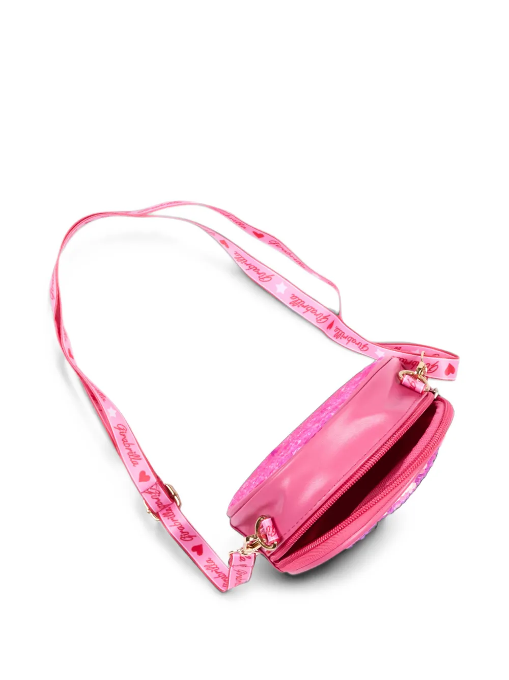 Girabrilla sequin-embellished heart-motif shoulder bag Roze