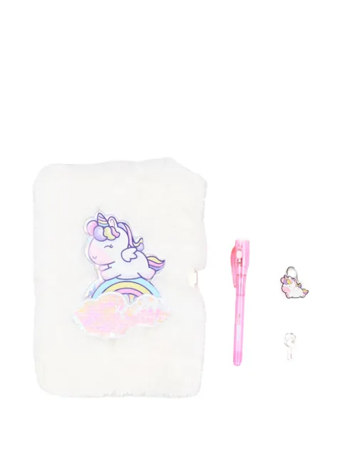 Girabrilla unicorn faux-fur notebook set