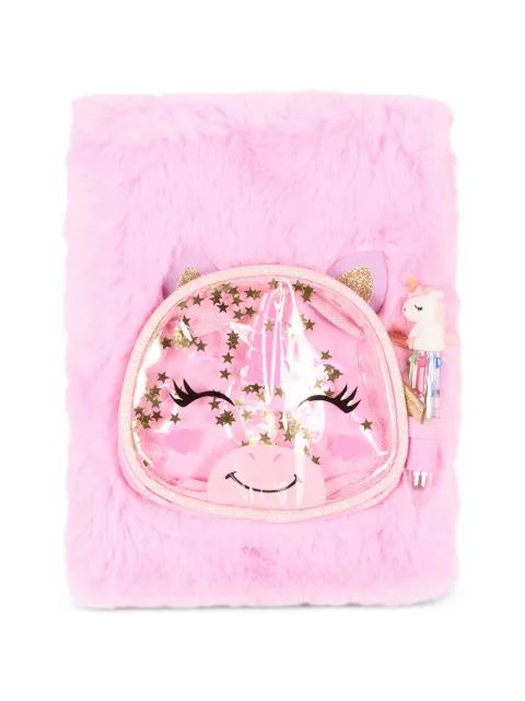 Girabrilla unicorn faux-fur stationery set (set of two)
