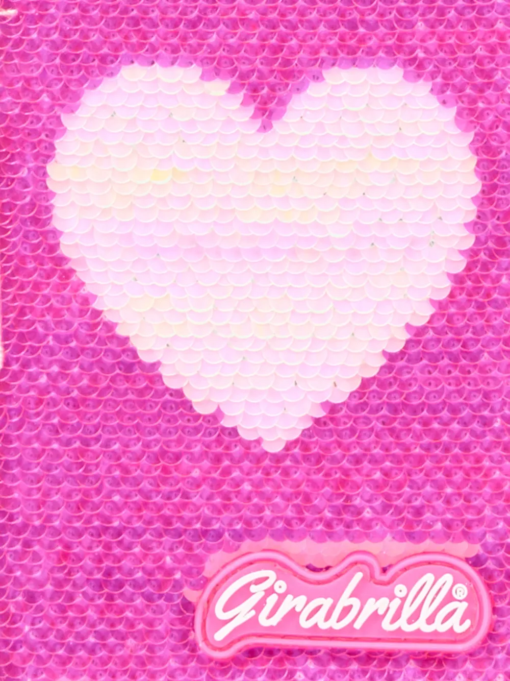 Girabrilla sequin-embellished heart-motif pencil case Roze
