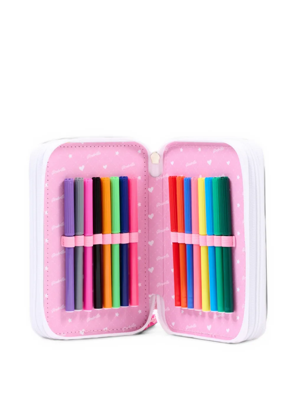 Girabrilla sequin-embellished heart-motif pencil case Roze