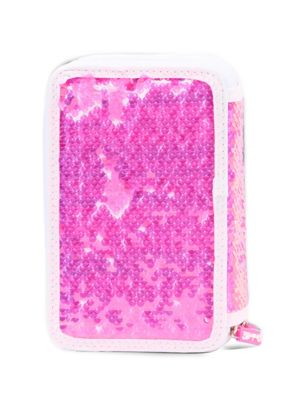Girabrilla sequin-embellished heart-motif pencil case Roze