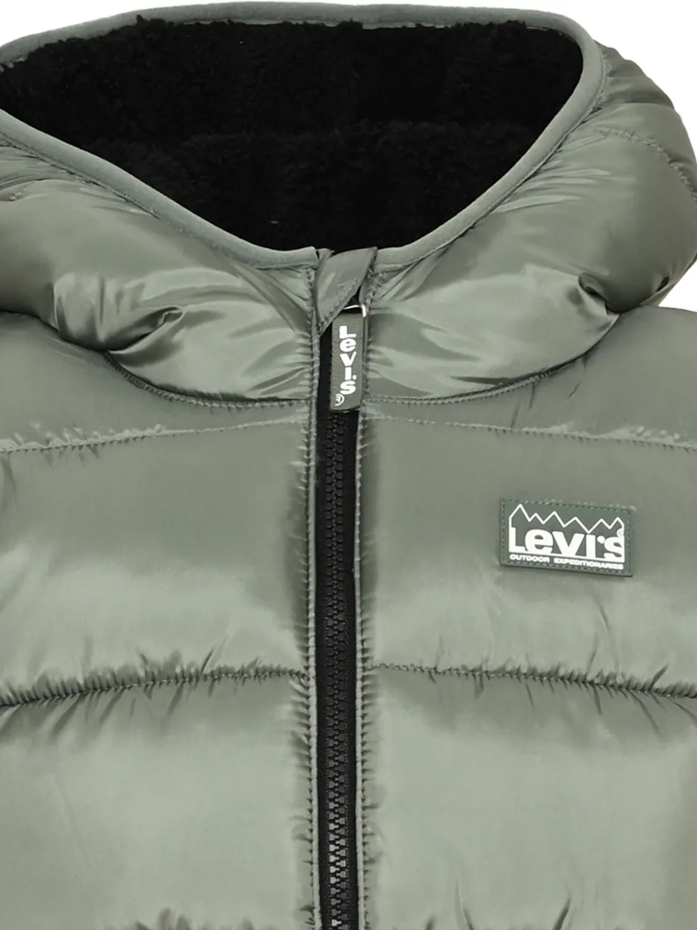Levi's Kids hooded padded jacket Groen