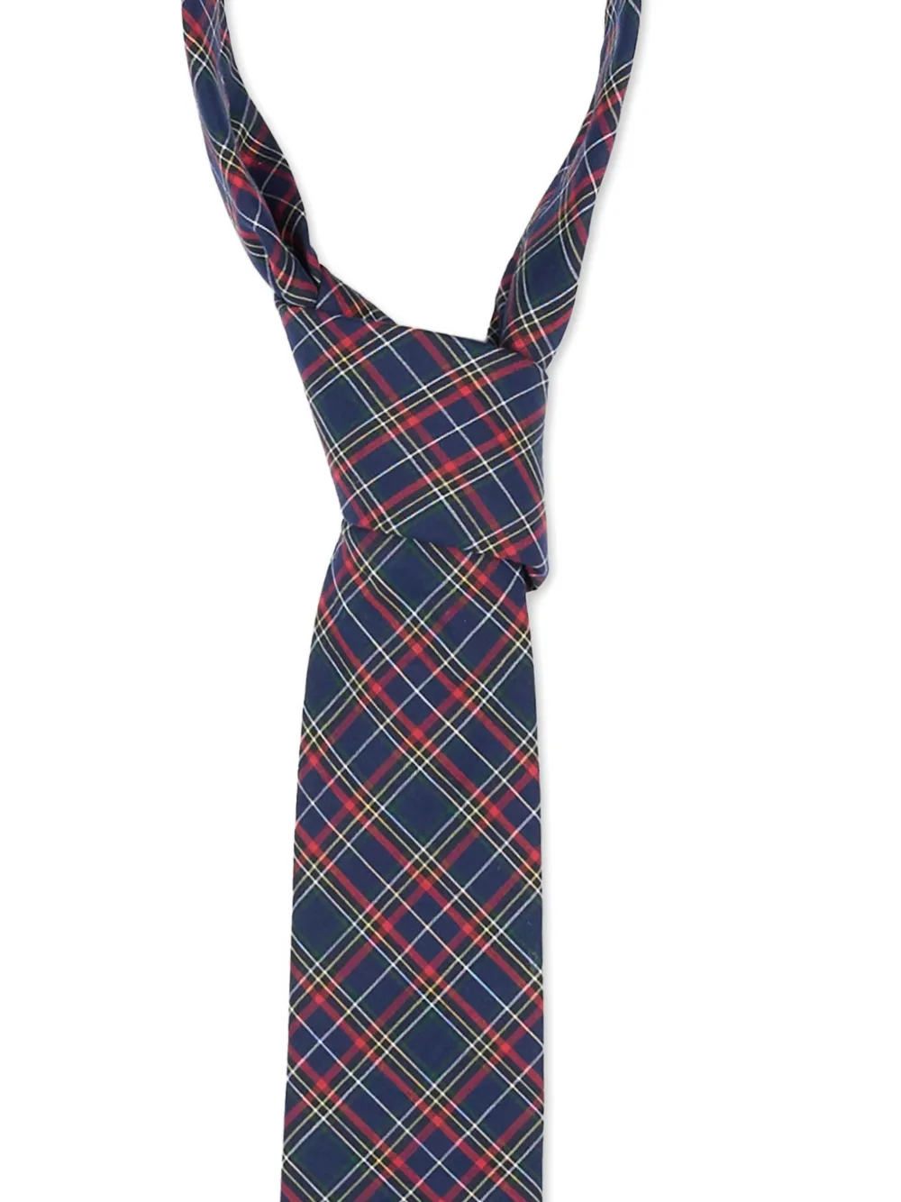 Sergio Carignani tartan cotton tie Blauw