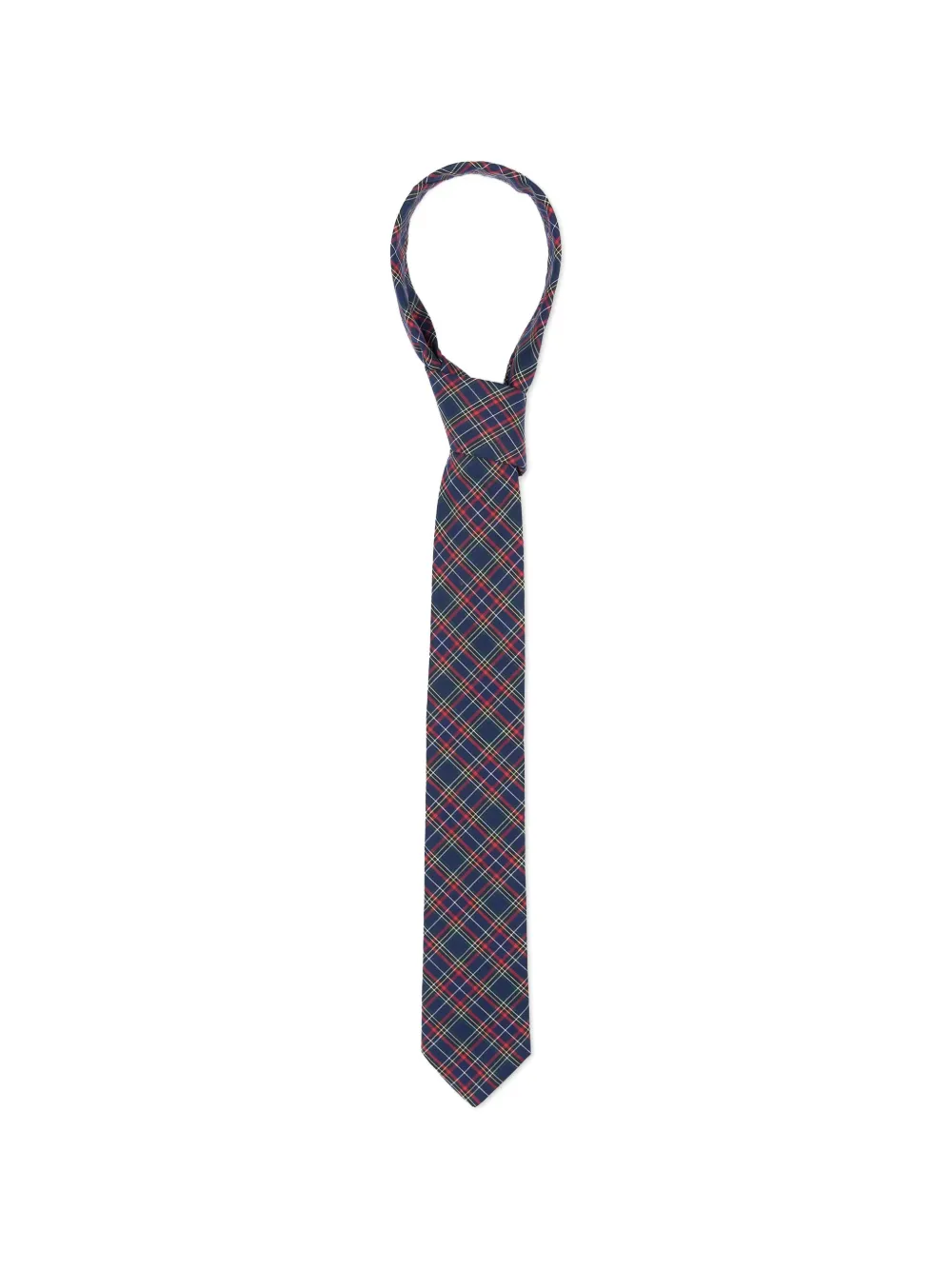 Sergio Carignani tartan cotton tie Blauw