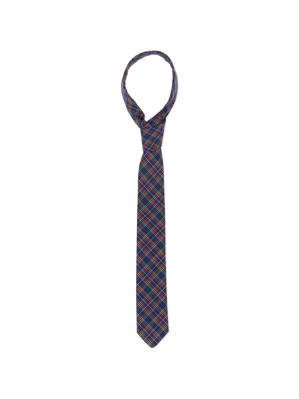 Sergio Carignani tartan cotton tie Blauw