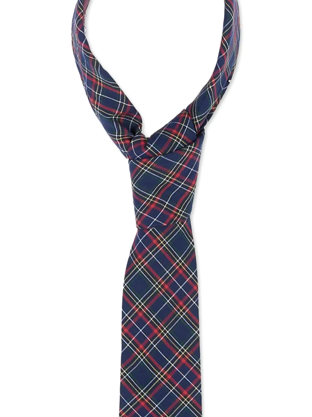Sergio Carignani tartan cotton tie Blauw