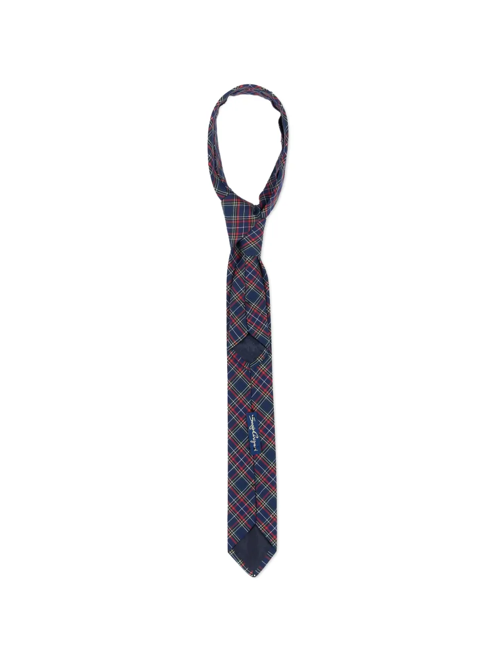 Sergio Carignani tartan cotton tie Blauw