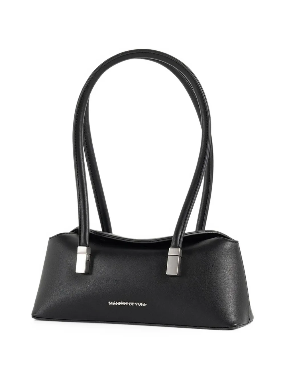 Manière De Voir Annelise in black leather tote bag - Nero