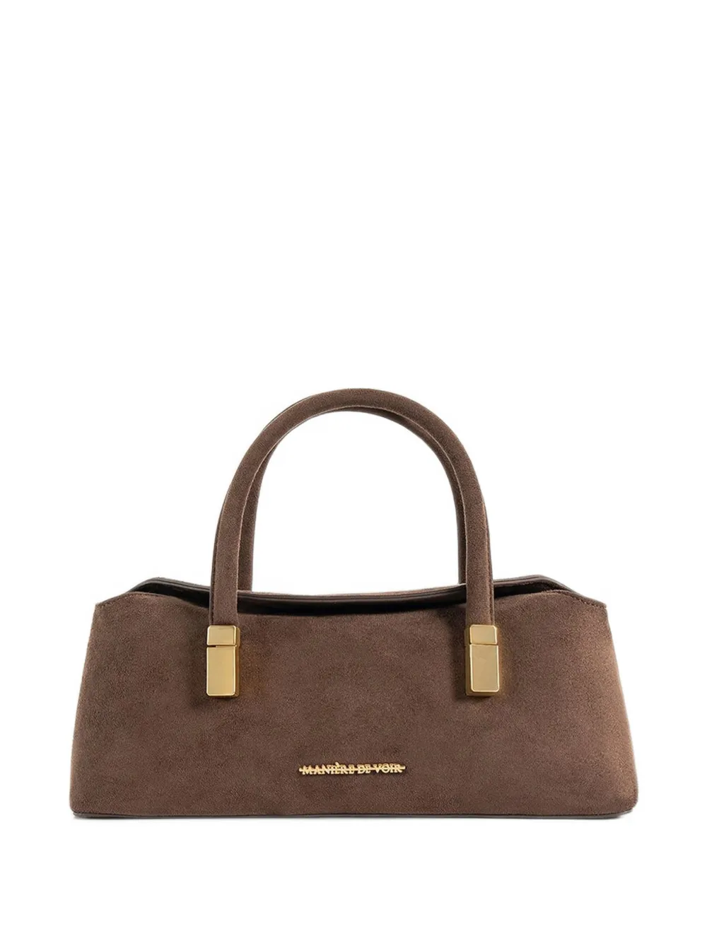 Manière De Voir Annelise in brown suede tote bag Bruin