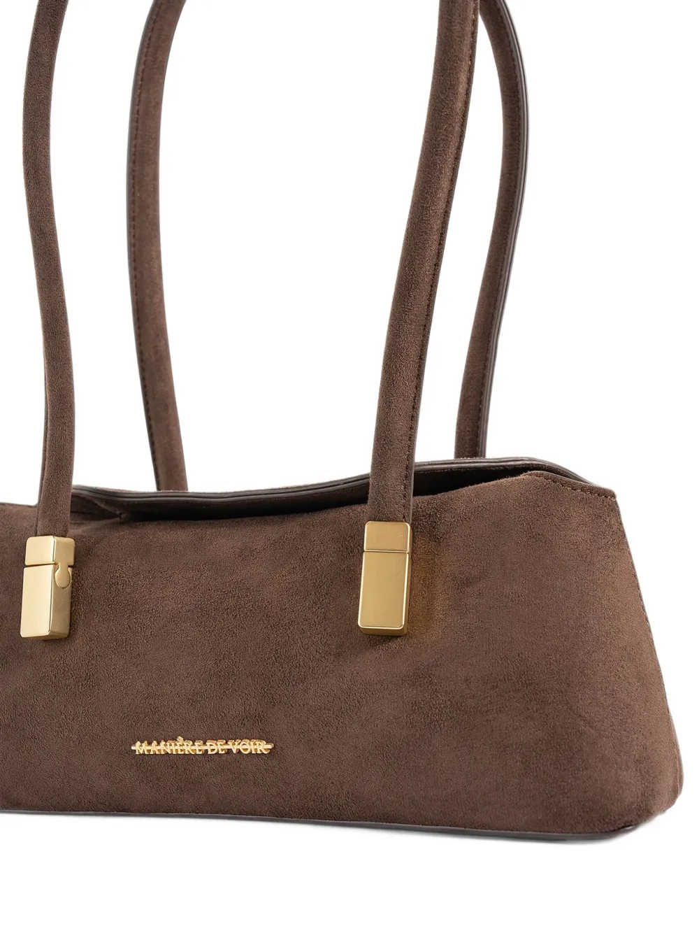 Manière De Voir Annelise in brown suede tote bag Bruin