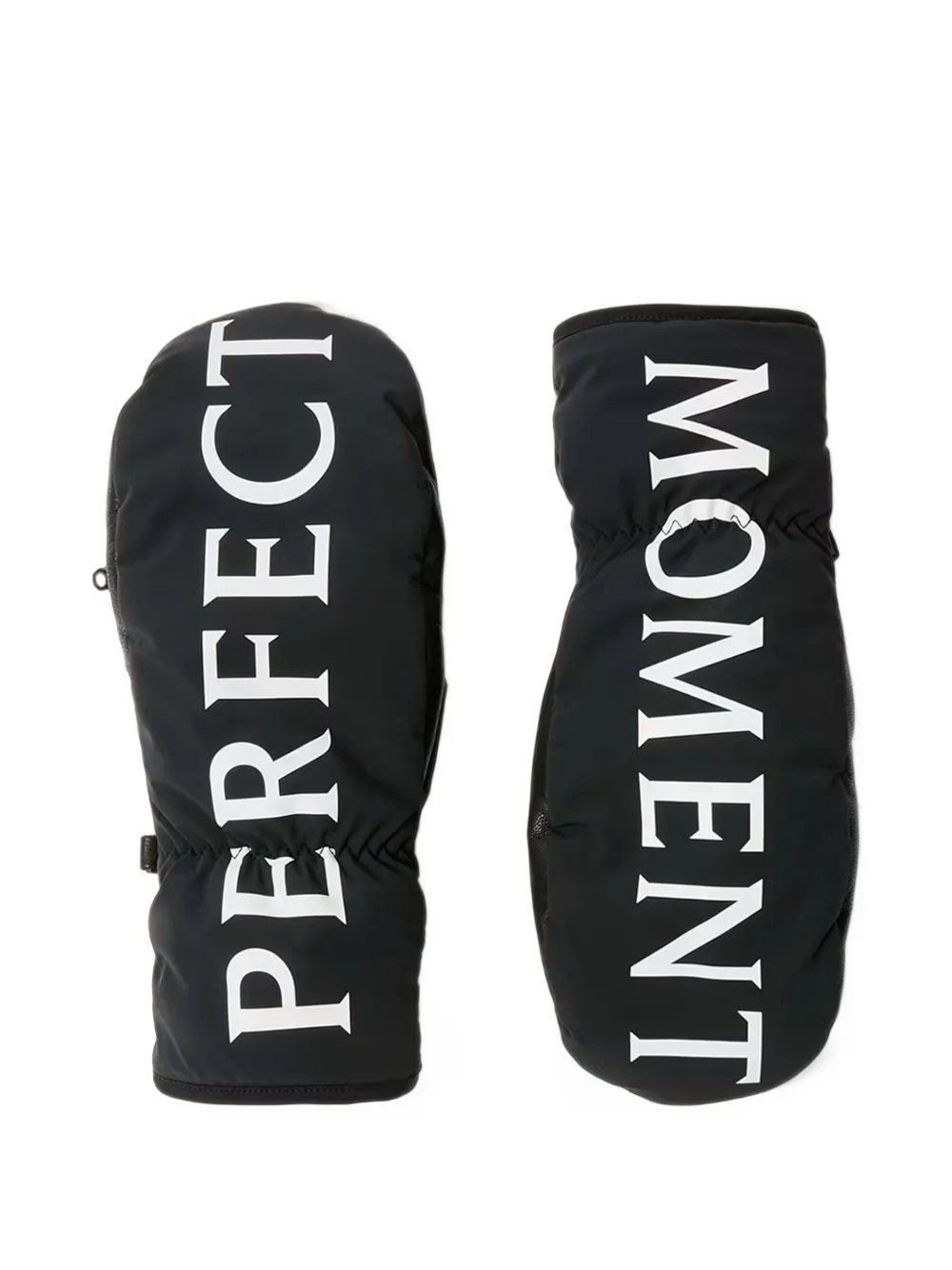 Perfect Moment logo-print mittens Zwart