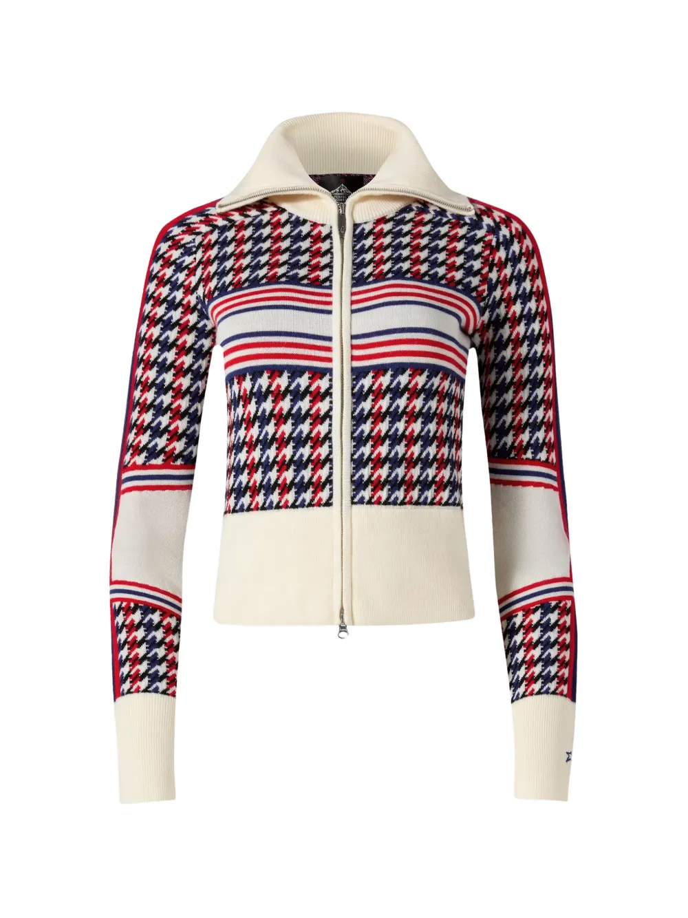 Perfect Moment merino wool houndstooth cardigan - Toni neutri