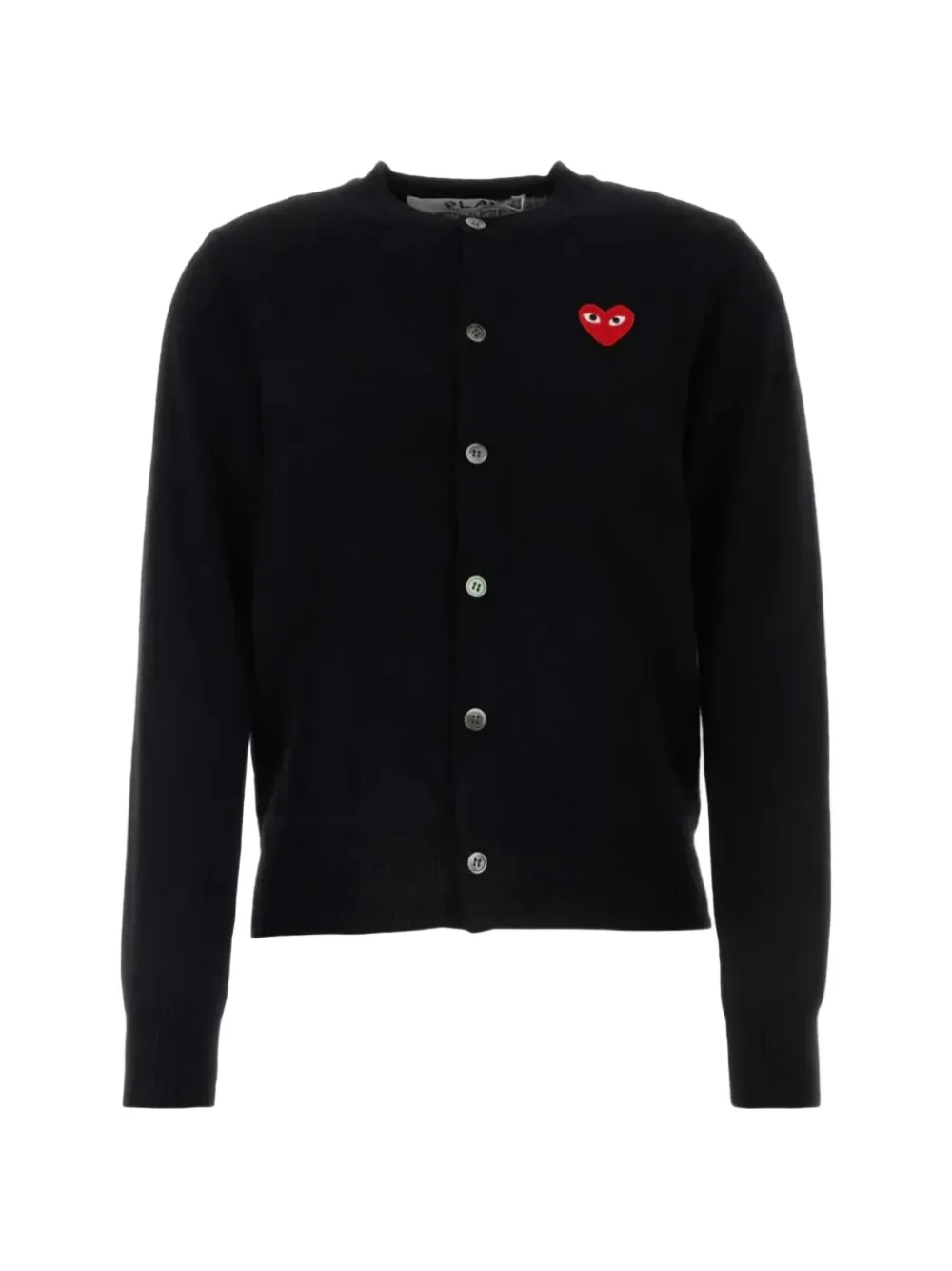 Comme Des Garçons Play Round heart-patch cardigan Zwart