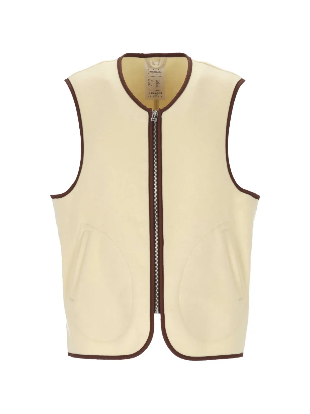 Kuro zip-up contrast-trim gilet - Jaune Kuro zip-up contrast-trim gilet - Jaune
