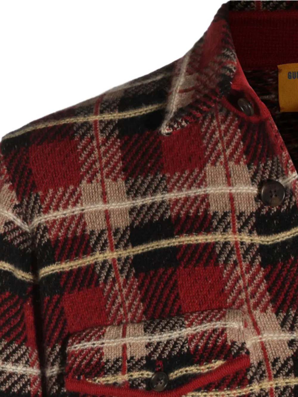 Guest In Residence plaid check-pattern cashmere shirt Rood