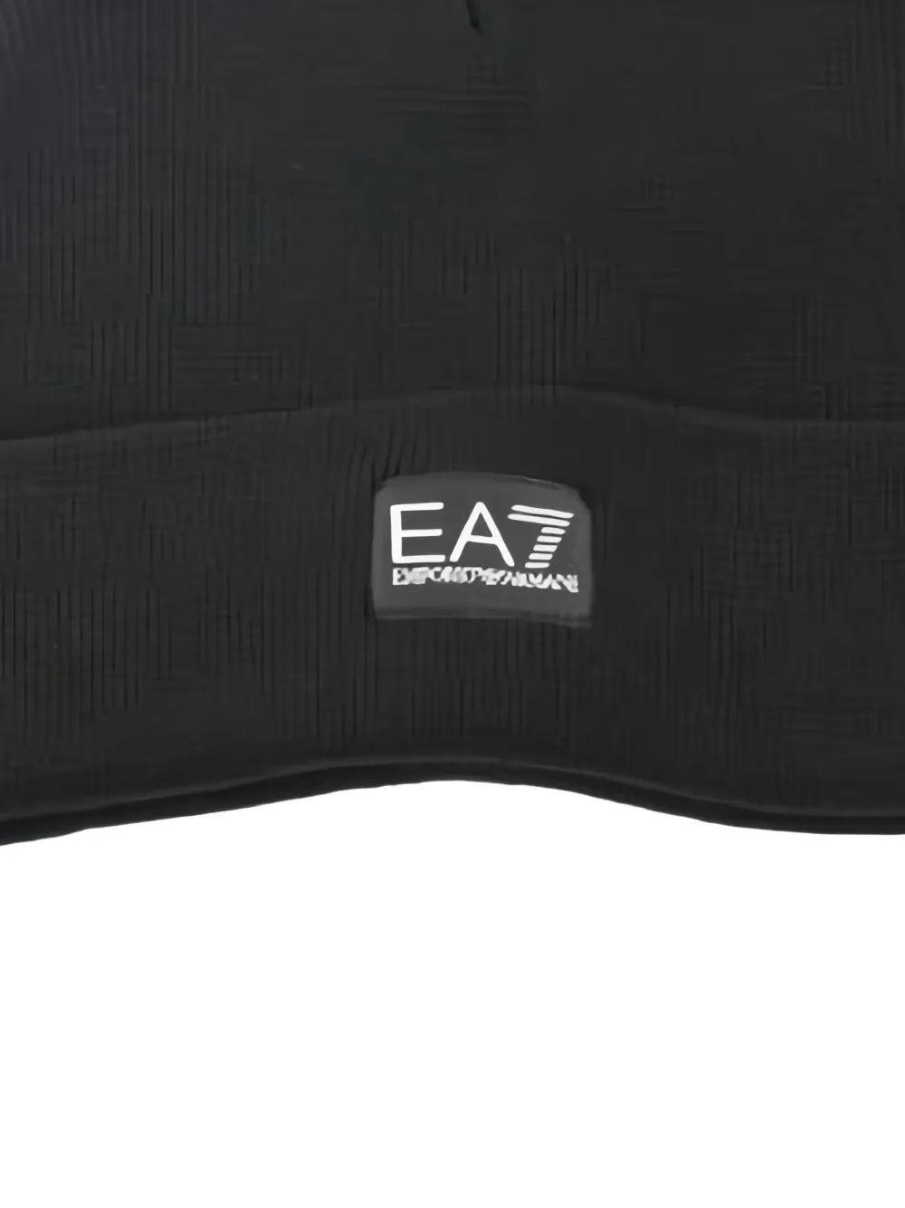 Ea7 Emporio Armani logo-patch beanie hat Zwart