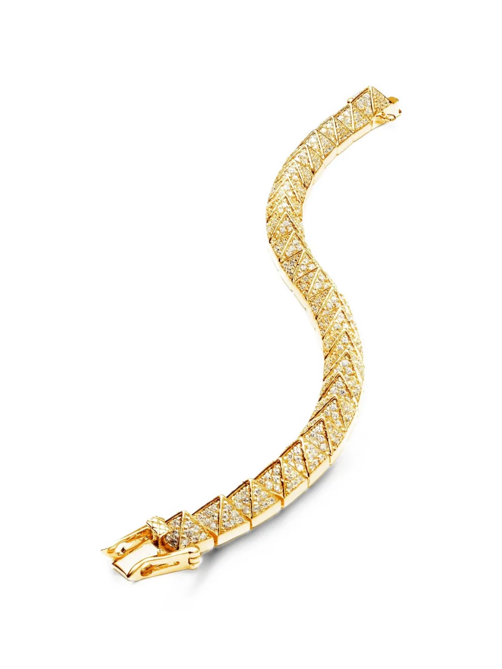 Eddie Borgo pavé pyramid bracelet - Oro
