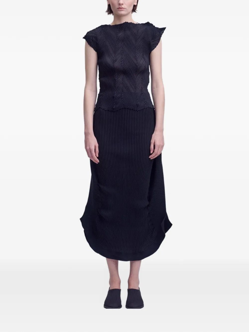 Issey Miyake Zigzag Pleats top Zwart