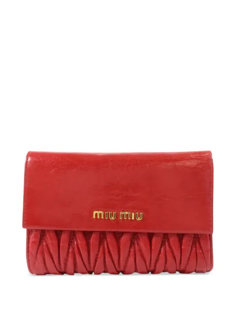Miu Miu Pre-Owned matelassé leather trifold wallet