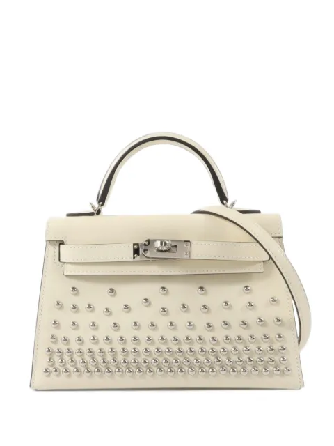 Hermès Pre-Owned 2026 mini Kelly II Clouté studded tote bag