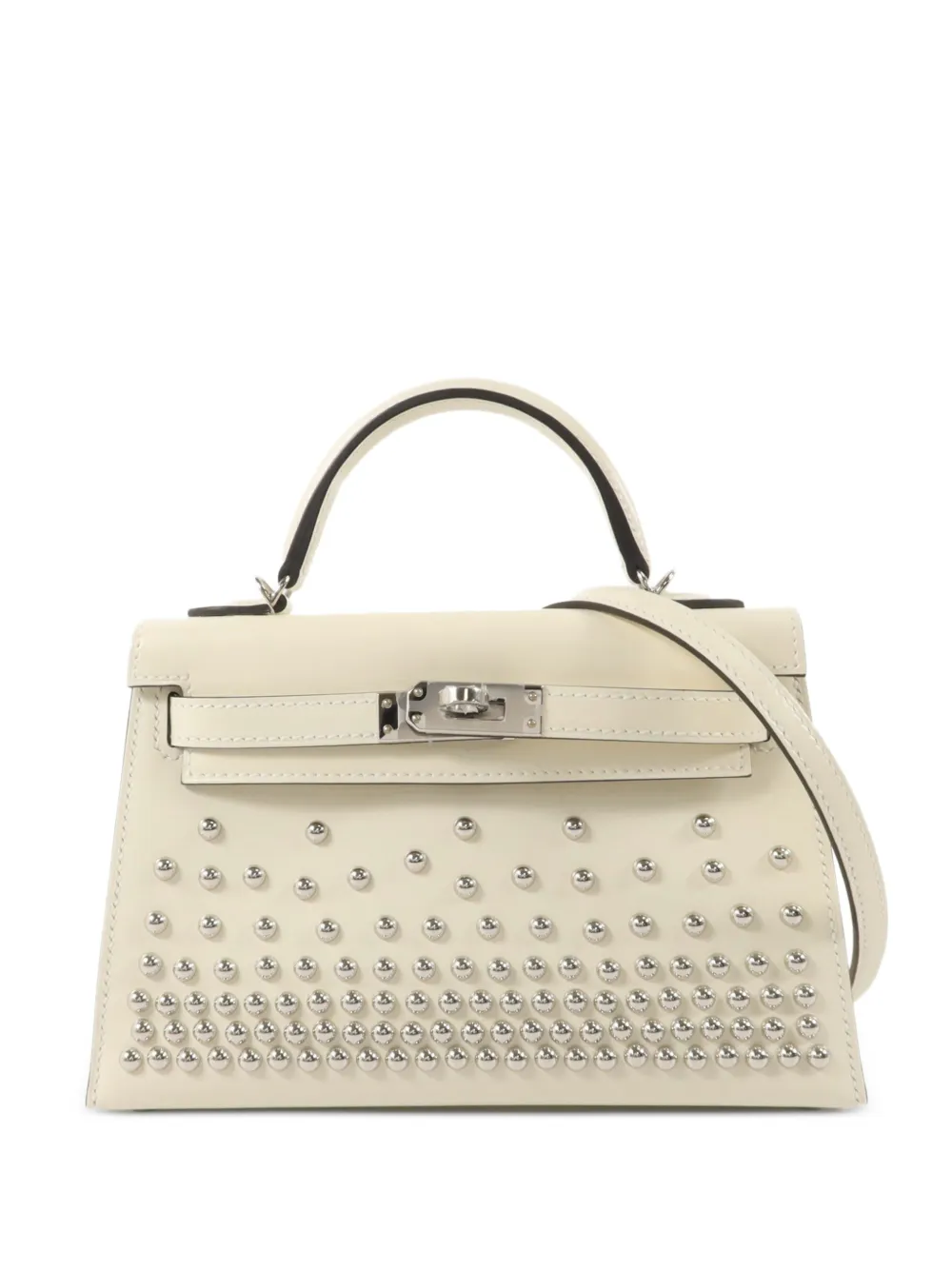 Hermès Pre-Owned 2026 mini Kelly II Clouté studded tote bag - Weiß