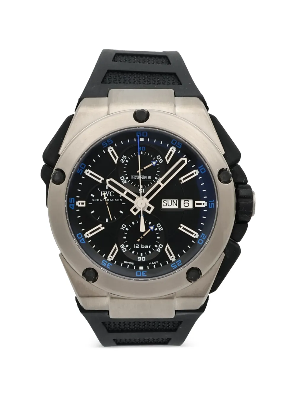 Pre-owned Iwc Schaffhausen Ingenieur 45mm Watch In Black