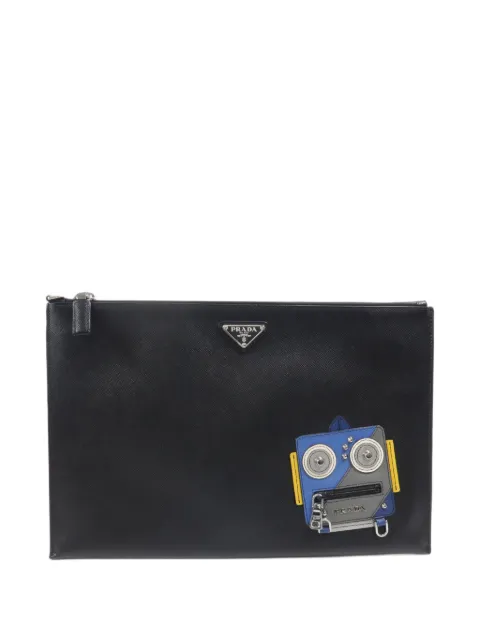 Prada Pre-Owned Saffiano leather Robot clutch bag