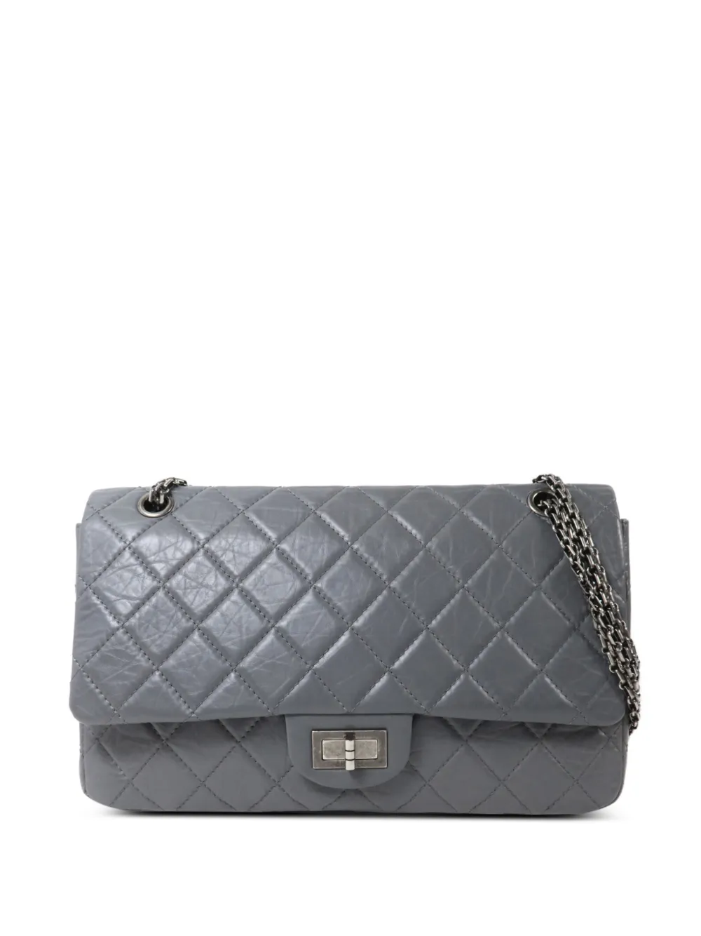 CHANEL Pre-Owned 2.55 diamond-quilted chain shoulder bag - Grau