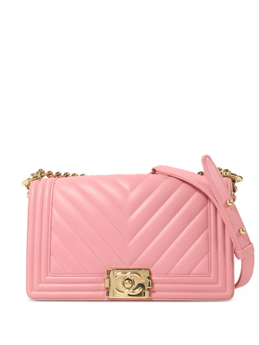 CHANEL Pre-Owned 25 Boy chevron-quilted shoulder bag - Rosa