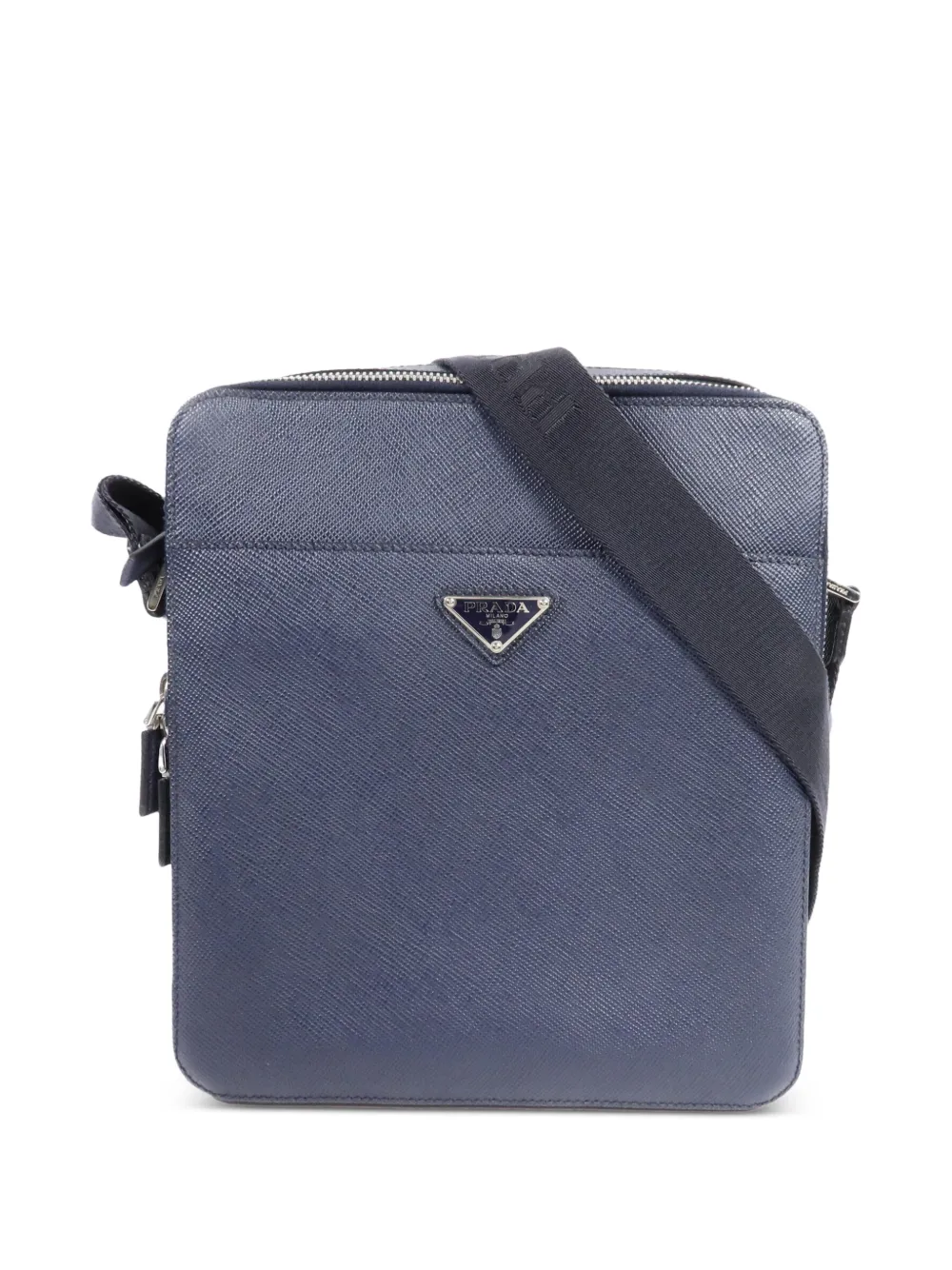 Prada Pre-Owned saffiano leather messenger bag - Blu