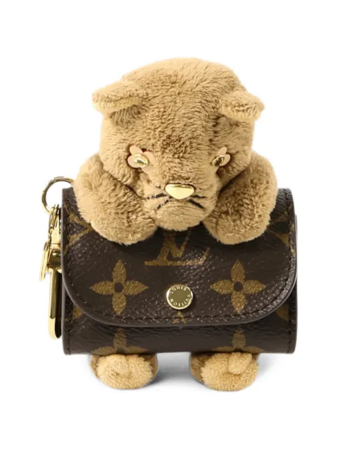 Louis Vuitton Pre-Owned LV Plush Monogram Cute Cat Pouch earphone case