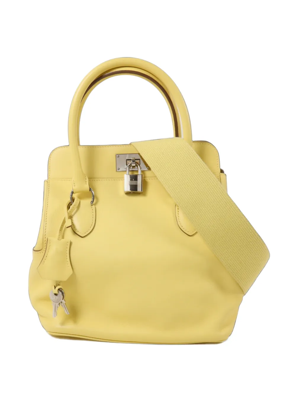 Pre-owned Hermes 20 Toolbox Satchel Bag In Yellow