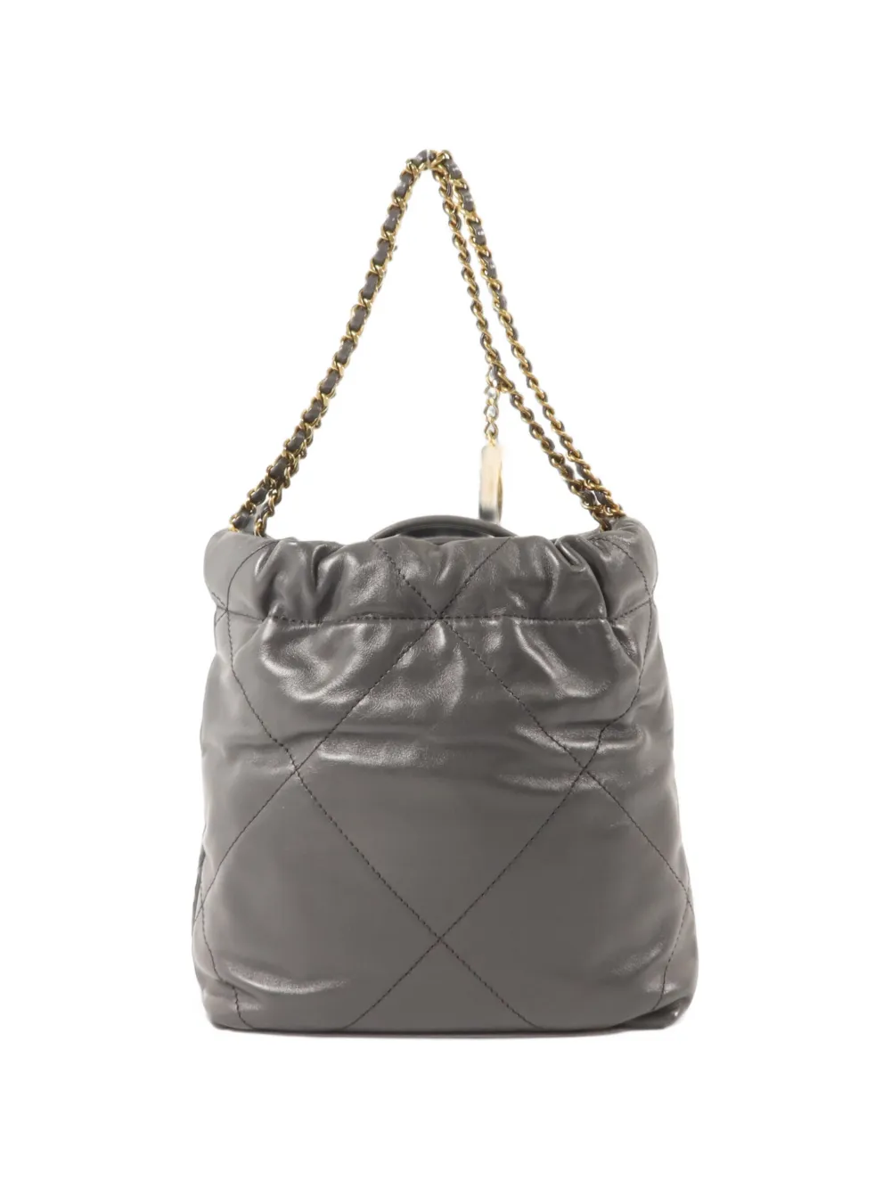 CHANEL Pre-Owned mini 22 quilted bucket bag in Grey