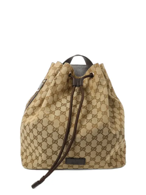 Gucci Pre-Owned GG canvas logo-patch backpack