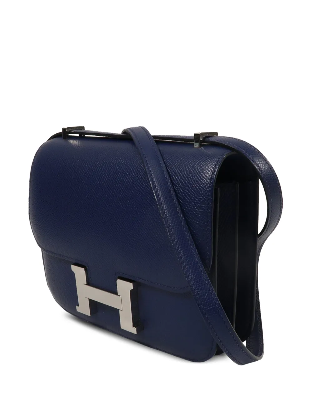 Hermès Pre-Owned 2021 mini Constance Epsom-leather shoulder bag Blauw