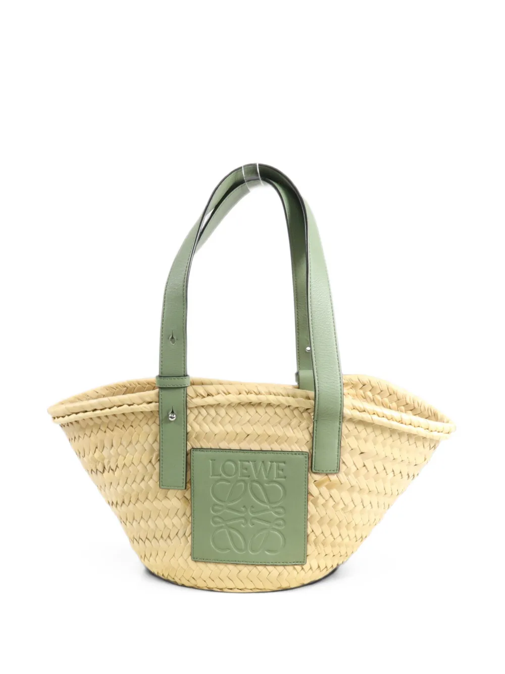 Loewe Pre-Owned Basket leather-trim tote bag - Nude