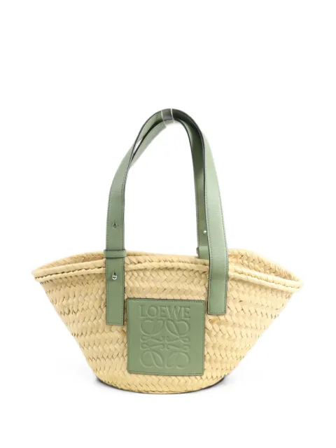 Loewe Pre-Owned Basket leather-trim tote bag