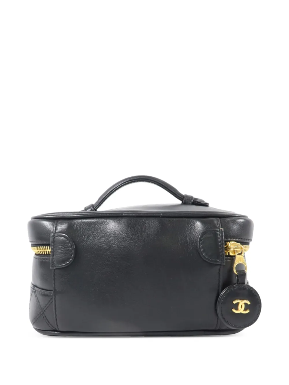 CHANEL Pre-Owned quilted CC vanity case mini tote bag - Schwarz