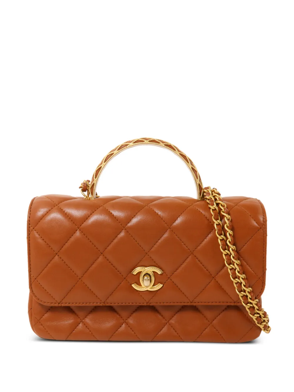 CHANEL Pre-Owned CC turn-lock flap tote bag in Brown