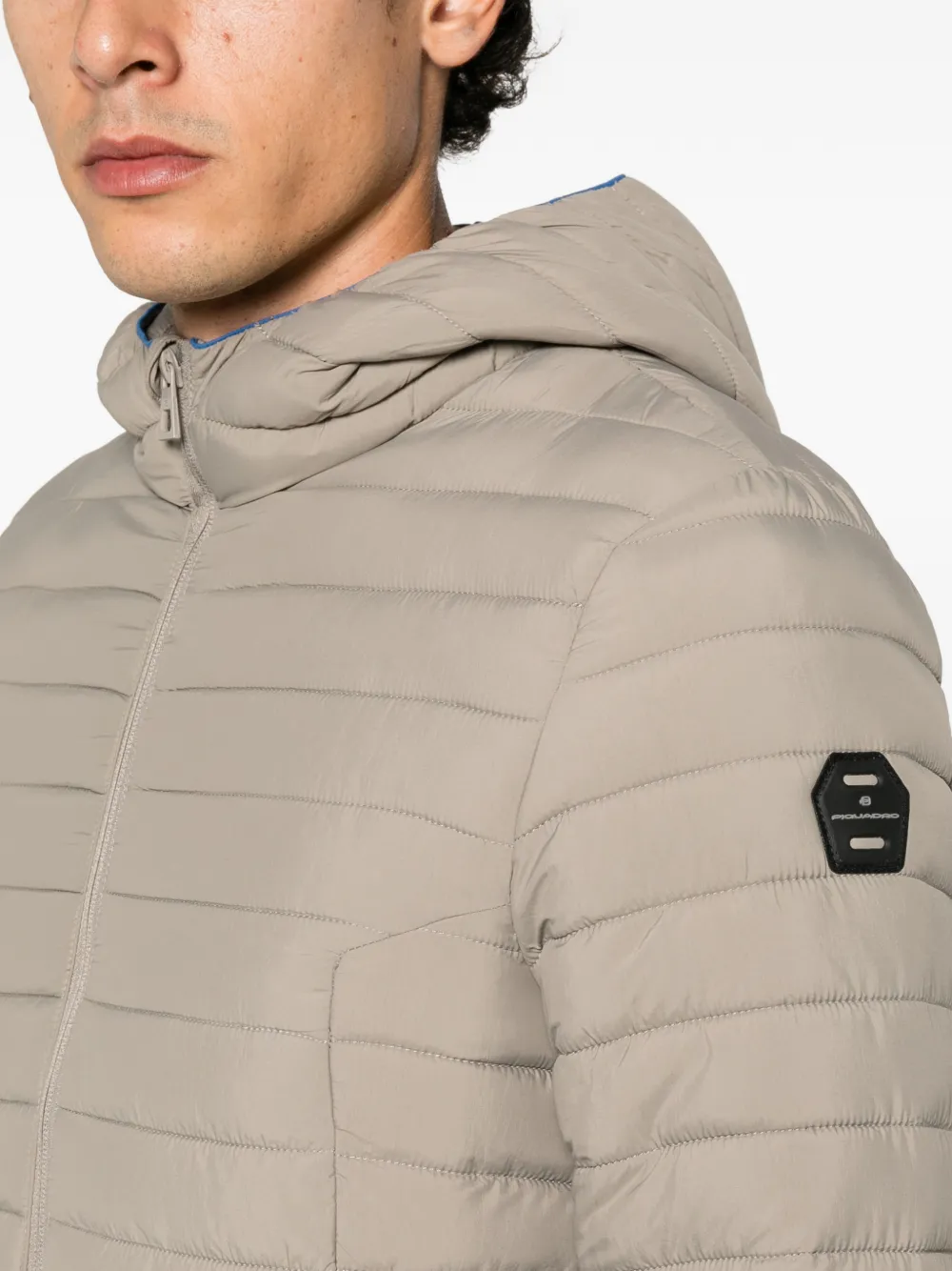 PIQUADRO hooded quilted jacket Beige
